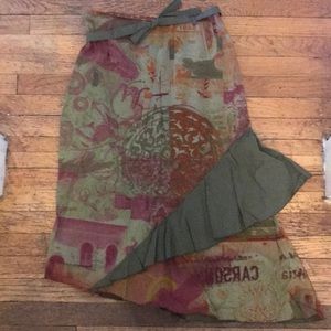 Unique Graffiti Style French Asymmetric Skirt